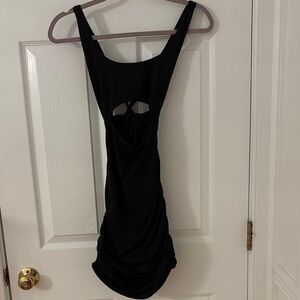 Elegant Black Sleeveless Cutout Bodycon Dress